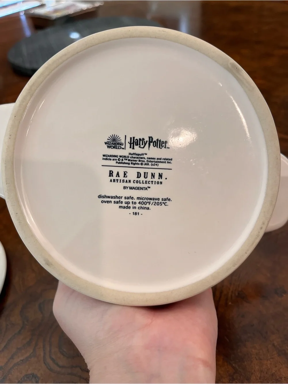 Collectable Rae Dunn/Harry Potter White Ceramic Covered Dish with Owl Knob